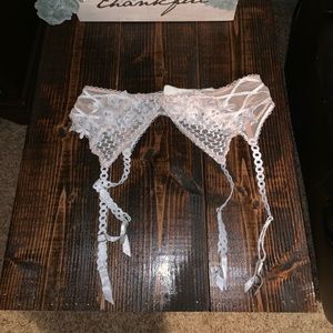 Victorias secret white and nude garter belt